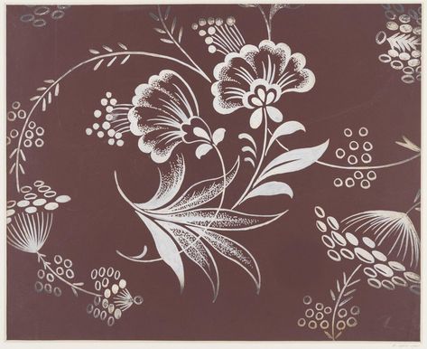 Textile Design | Unknown | V&A Explore The Collections Modern Textiles Patterns, Flower Motif Design, Floral Motif Design, Textiles Patterns, Bold Flowers, Modern Flowers, Origami And Quilling, Embroidery Fashion Detail, Designing Ideas