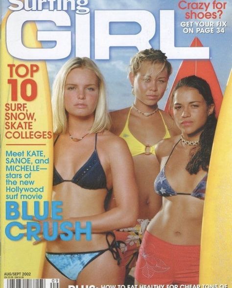 Blue Crush Movie Poster, Roxy Surf Poster, 2000s Surfer Aesthetic, Surf Crush Aesthetic, Coconut Girl Posters, Blue Crush Aesthetic, 90s Surfer Aesthetic, Hawaii 90s, Vintage Surf Posters