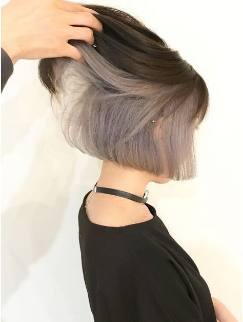 #satrn Silver Grey Hair Color, Color Grey Hair, Grey Hair Color Ideas, Grey Hair Color Silver, Underlights Hair, Hair Streaks, Silver Grey Hair, Short Grey Hair, Grey Hair Color