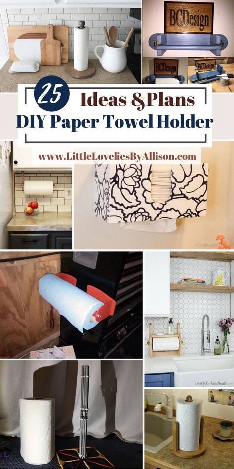 25 DIY Paper Towel Holder Projects For An Organized Space Kitchen Paper Towel Holder Ideas Diy, Farmhouse Paper Towel Holder Diy, Diy Kitchen Towel Holder, Kitchen Paper Towel Holder Ideas, Empty Frames Decor, Diy Paper Towel Holder, Farmhouse Paper Towel Holder, Unique Paper Towel Holder, Bathroom Paper Towel Holder