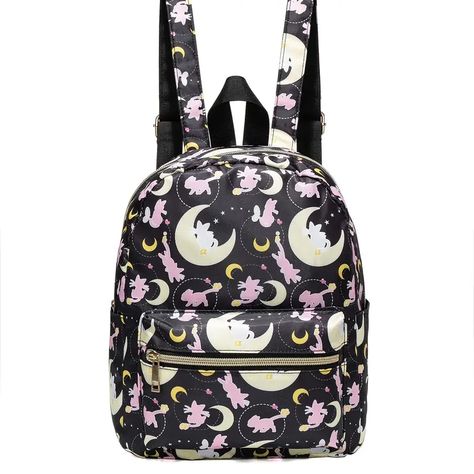 Cat Moon Print Backpack Cartoon Pattern School Bag Small Outdoor Travel Bookbag | Save Money On Temu | Temu Sailor Moon Backpack, Target Backpack, Moon Backpack, Rebecca Minkoff Julian Backpack, Cat Moon, Floral Backpack, Shoulder Backpack, Juicy Couture Bags, Moon Print