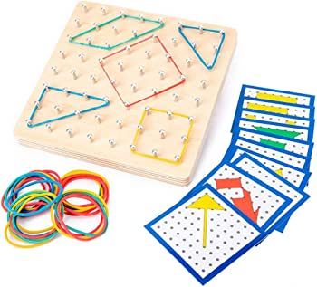 Wooden Geoboard Mathematical Manipulative Material Array Block Geo Board, Educational Toys for Children Adult 24Pcs Pattern 36 of Latex Bands : Amazon.ca: Everything Else Geo Board, Teaching Geometry, Math Patterns, 2d Shapes, Shape Puzzles, Card Patterns, Puzzle Toys, Early Education, Preschool Learning