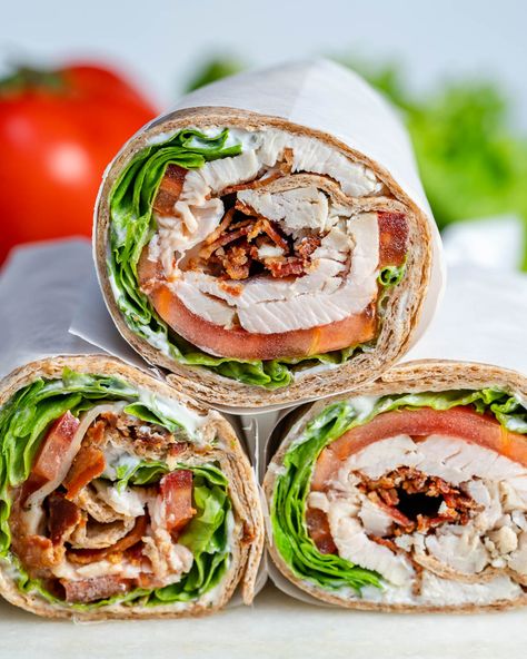 Leftover Tangy Turkey Ranch Club Wraps for Clean Eating! | Clean Food Crush Leftover Turkey Breast, Turkey Club Wrap, Club Wrap, Turkey Wraps, Easy Peasy Recipes, Home Meals, Clean Food Crush, Food Crush, Tortilla Wraps