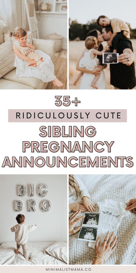 In your first trimester, searching for cute pregnancy announcement ideas? I searched HIGH and LOW to find the very best unique and creative pregnancy announcement photos for a 2nd or 3rd baby (or more!) - and they're all right here. SAVE this to your baby announcement board so you can come back to it later! Creative Pregnancy Announcement Photos, Baby Number 2 Announcement, Third Baby Announcements, 3rd Pregnancy Announcement, Sibling Pregnancy Announcement, First Baby Announcements, Spring Pregnancy Announcement, 3rd Baby Announcement, Big Sister Pregnancy Announcement