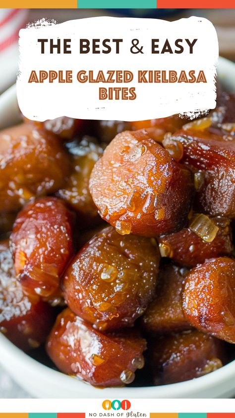 Apple Glazed Kielbasa Bites Crockpot Apple Kielbasa Bites, Kielbasa Applesauce Crockpot, Slow Cooker Apple Kielbasa Bites Cooktop Cove, Kielbasa And Apples, Easy Kielbasa Crockpot Recipes, Kalbasa Appetizer Recipes, Slow Cooker Apple Kielbasa Bites, Crockpot Keilbasa Recipes Easy, Savory Apple Appetizers