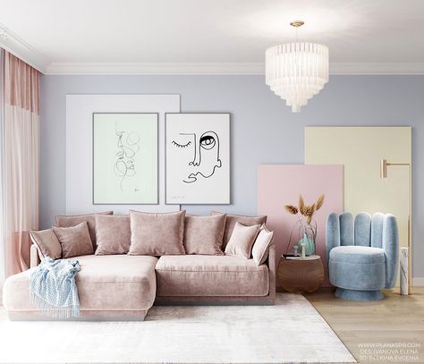 Pastel Coloured Interior With A Sweet Sense Of Fun Pastel Kids Room, Pastel Interior Design, Pastel Living Room, Kids Room Accessories, Pastel Interior, Pastel Home Decor, Interior Design Per La Casa, Pastel House, Pastel Room