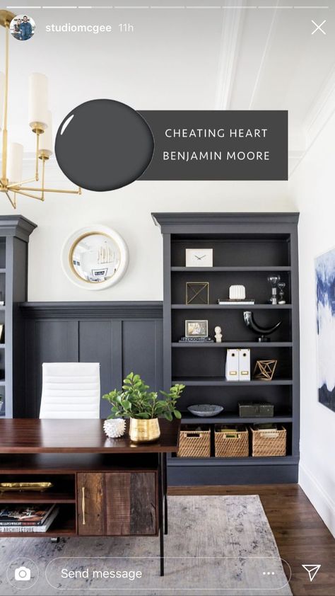 Benjamin Moore Paint | Cheating Heart Studio Mcgee Kitchen Island, Studio Mcgee Kitchen, Navy Blue Paint Colors, Decor Ikea, Blue Paint Colors, Interior Paint Colors, Studio Mcgee, Cabinet Colors, Modern Country