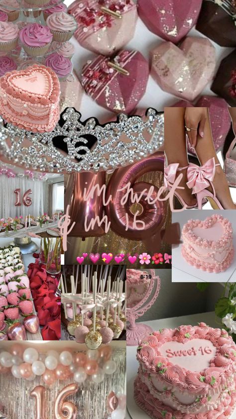 sweet 16 inspo Sweet Sixteen Wallpaper, Sweet 16 Inspo Party Theme, Sweet Sixteen Color Schemes, Sweet 16 Checklist, Sweet 16 Paris Theme, Sweet 16 Theme Ideas, Sweet 16 Party Ideas Pink, 16th Birthday Themes, Sweet 16 Pink Theme