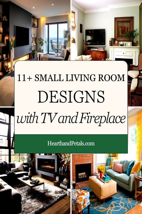 Collage of small living room designs with TV above the fireplace, offering stylish and functional layout ideas for limited spaces. Furniture Around Fireplace, Living Room Designs With Tv, Small Living Room Furniture Arrangement, Living Room Ideas With Tv, Living Room Furniture Arrangement Ideas, Room Ideas With Tv, Small Living Room Ideas With Tv, Small Living Room Designs, Tv And Fireplace