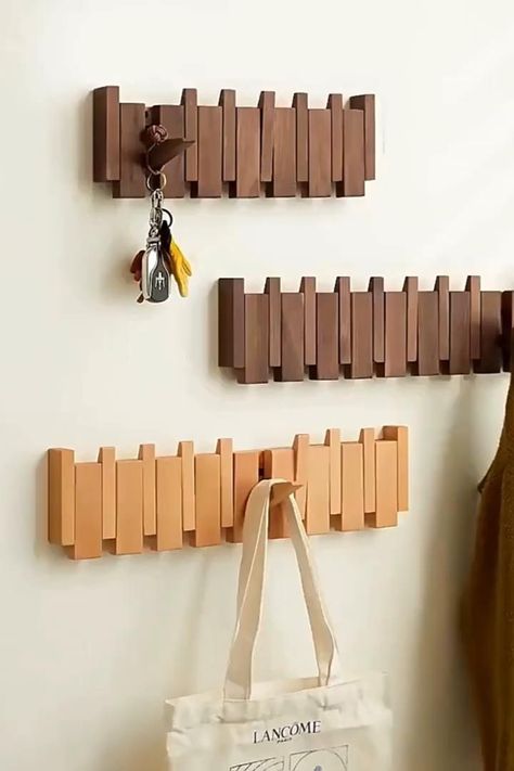 Wood Piano, Wall Hook Rack, Wooden Coat Rack, Wooden Rack, Home Entrance Decor, Coat Rack Wall, Entrance Decor, Kitchen Remodeling Projects, Into The Woods