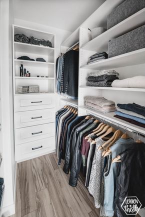 Closet Makeover Bedroom, Walk In Closet Master, Narrow Closet Design, Master Closet Makeover, Small Master Closet, Narrow Closet, Closet Master, Master Closet Design, Small Walk In Closet