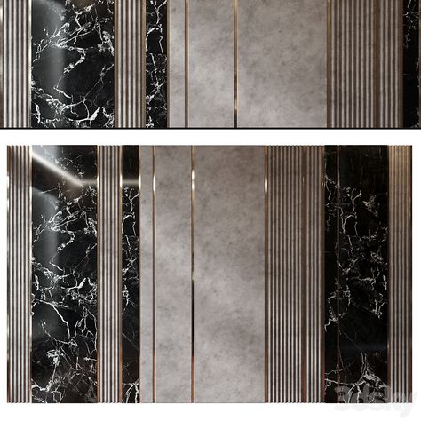 wall panels | set 192 - Other decorative objects - 3D model Luxury Wall Panelling Design, Modern Wall Cladding, Bedroom Wall Paneling, Wall Cladding Ideas, Decorative Wall Panels Texture, Panel Design Ideas, Bedroom Wall Panel, Luxurious Staircase, Wall Cladding Interior