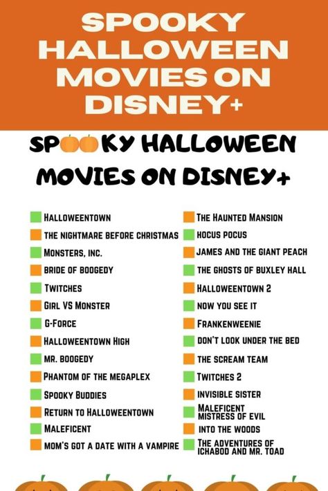 This fall season, grab a blanket and some popcorn and start watching Spooky Halloween Movies on Disney+. I have prepared a list of 28 Halloween-themed movies ranging from Hocus Pocus to Halloweentown. It’s the perfect way to spend family time this fall while keeping the children entertained. #freeprintable #halloweenprintable #movieprintable #disney+rn Dear October, Autumn Movies, Halloween Themed Movies, Halloween Town Disney, Spooky Buddies, Disney List, Diy Birthday Gifts For Dad, Fall Movies, Disney Movies List