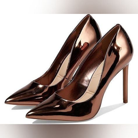 Size: 11 Brand New, Unworn Point Toe Heels, Bronze Heels, Aldo Heels, Black Strappy Heels, Metallic Heels, Womens Summer Shoes, Size 11 Heels, Red Heels, Pointed Toe Heels