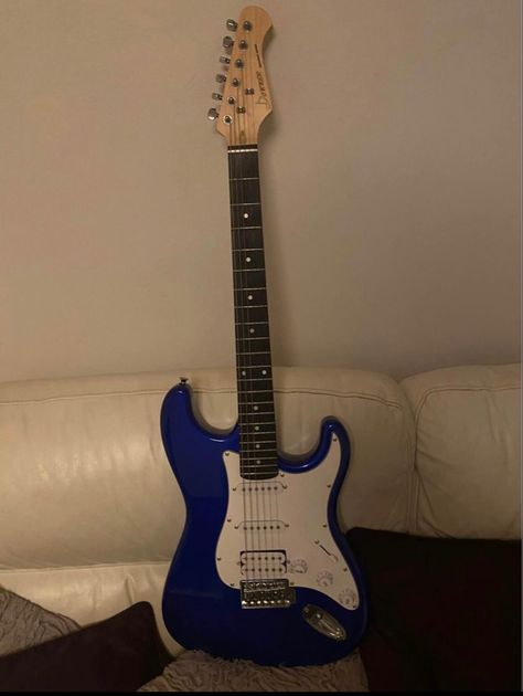 Blue Aesthetic Guitar, Blue Lover Guitar, Ice Blue Electric Guitar, Teal Electric Guitar, Dark Blue Electric Guitar, Musical Toys, Music Guitar, Music Love, Blue Aesthetic