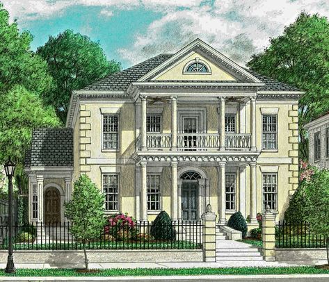 New Orleans House Exterior, New Orleans House Plans, New Orleans Mansion, New Orleans Style Homes, House Plans Colonial, House With Balcony, House Planning, Mansion Floor Plan, Suburban House