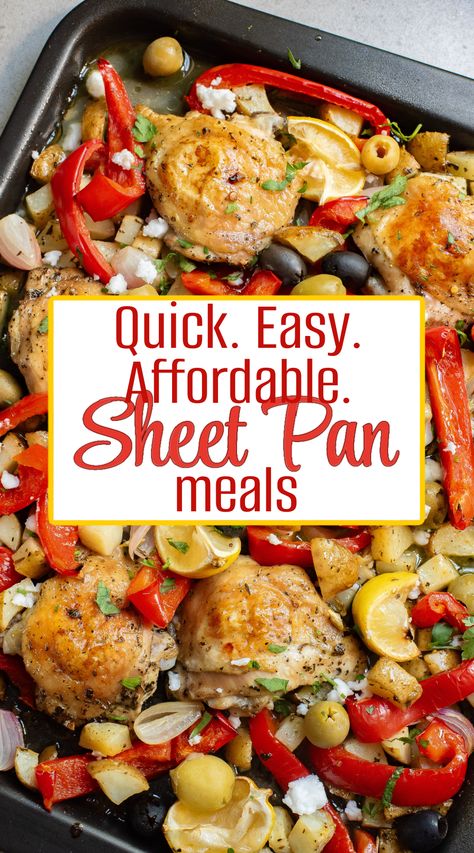 Sheet pan meals are the answer to quick, affordable, and satisfying dinners. They work for all diets and taste preferences. With a little planning, you’ll have a delicious meal with minimal fuss. One Pan Sheet Meals, One Pan Cast Iron Meals, Tortellini Sheet Pan Dinner, Sheet Pan Ground Beef, Chicken Sheet Pan Meals, Quick Sheet Pan Dinners, One Sheet Pan Meals, Southern Casseroles, Easy One Pan Meals