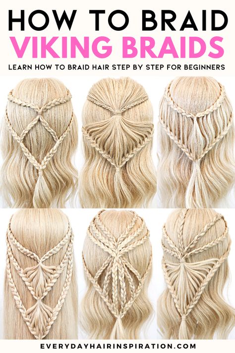 Viking braids Hippie Hairstyles, Medieval Hairstyles, Hairstyle Braids, Viking Braids, Beautiful Braided Hair, Viking Hair, Braided Hairstyles Tutorials, Hairdo For Long Hair, Peinados Faciles