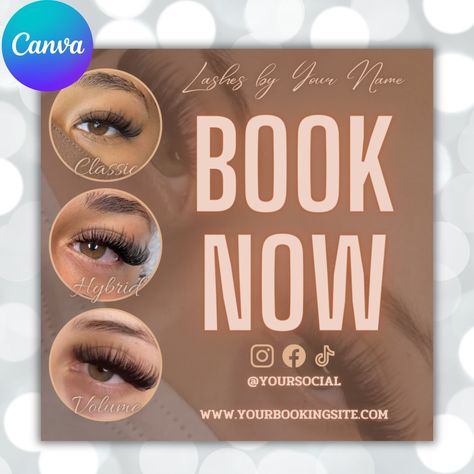 Lash Booking Flyer, DIY Book Now Flyer, Aesthetic Flyer, Eyelashes, Lash Extensions, Aesthetic Instagram, Editable Canva Template - Etsy Namibia Looking For Lash Models Post, Lash Flyer Design, Lash Extensions Aesthetic, Extensions Aesthetic, Aesthetic Flyer, Lash Photography, Lash Content, Insta Nails, Eye Lash Photography