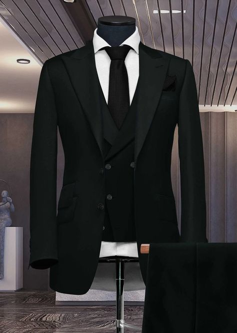 Men Suits Suits for Men Black Three Piece Wedding Suit - Etsy India Suits For Men Black, Full Black Suit, Three Piece Suit Mens, Graduation Fits, Suits For Men Stylish, Coat Pant For Men, Black Three Piece Suit, 3 Piece Suit Men, Mens Tailored Suits