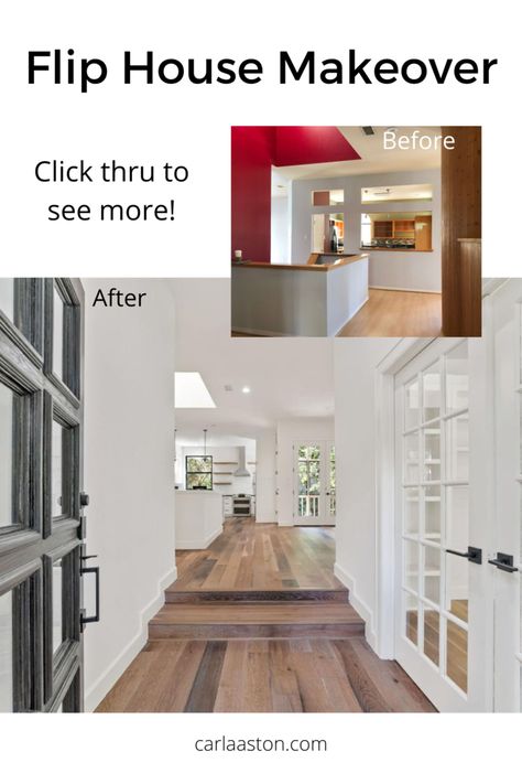 Flip House Makeover - See how this house was remodeled to sell right after it was put on the market! White Paint House, Home Remodel Before And After, Flip House, House Before And After, Dark Countertops, Before And After Pics, Makeover Before And After, Old Fireplace, House Makeover