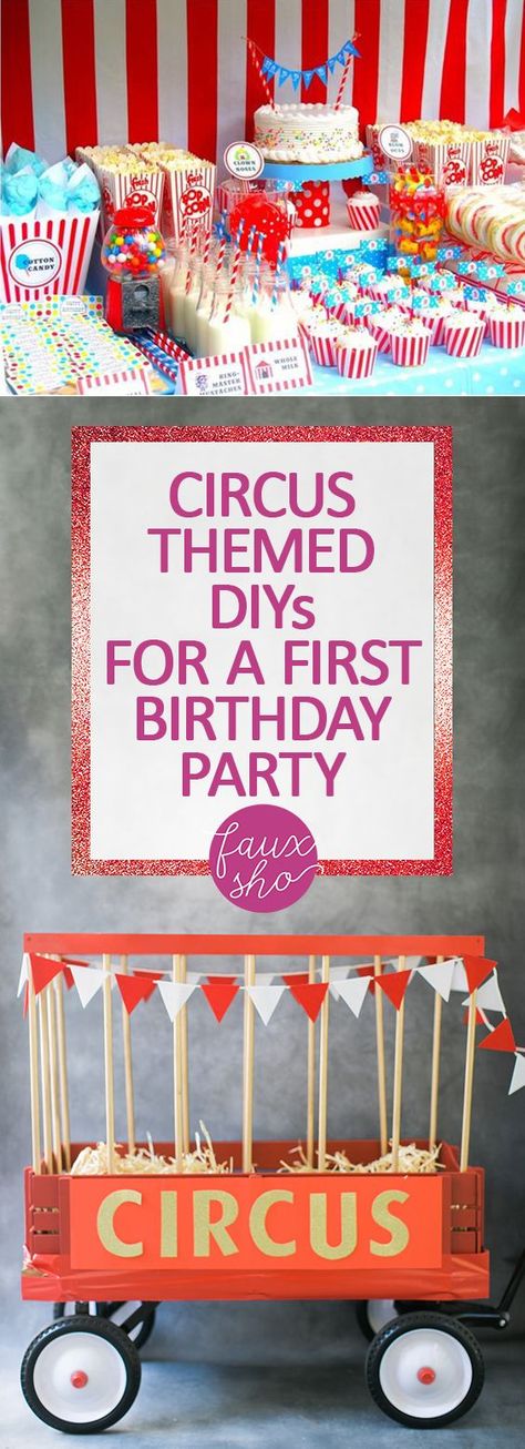 Diy Circus Decorations, Gf Birthday, Circus Themed Birthday Party, Diy Kids Birthday Party, Circus First Birthday, Kids First Birthday, Circus 1st Birthdays, Circus Birthday Party Theme, Birthday Party Ideas For Kids