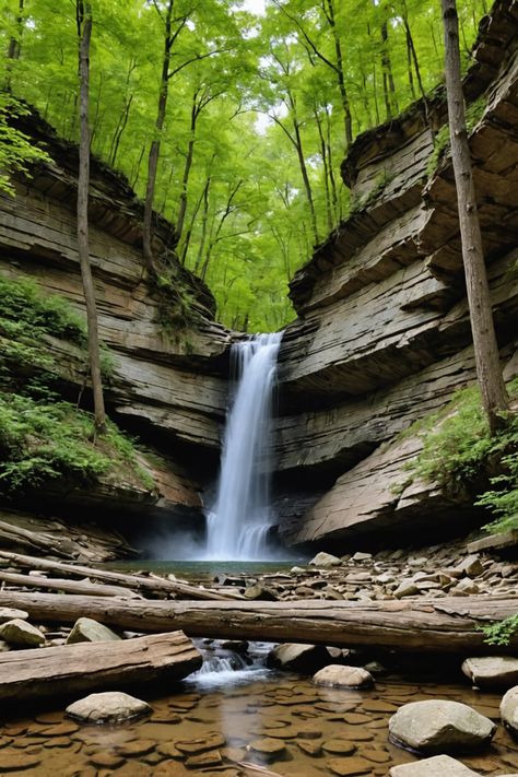 Wilderness Escape: Discovering the Hidden Gems of Southern Illinois Rock Island Illinois, Mystical Garden, Starved Rock State Park, Starved Rock, Garden Of The Gods, Cascade Waterfall, Bald Eagles, Stunning Landscapes, Southern Illinois