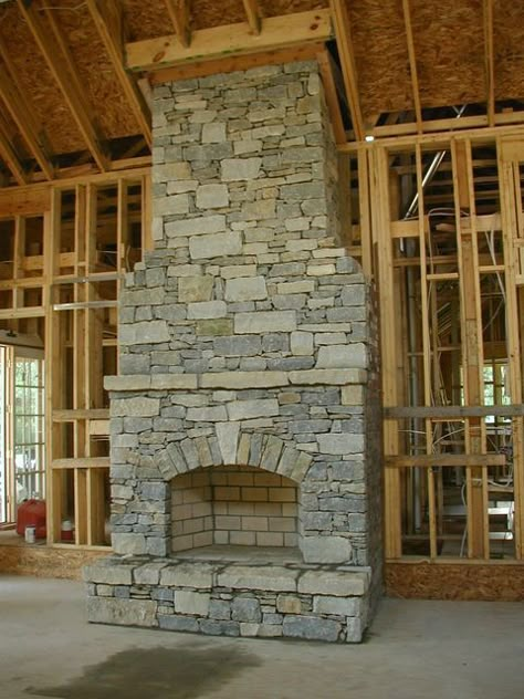 dry stack stone fireplace - arch Dry Stack Stone, Stacked Stone Fireplaces, Cabin Fireplace, Fireplace Kitchen, Rock Fireplaces, Farmhouse Fireplace, Rustic Fireplaces, Rustic Stone, Fireplace Remodel