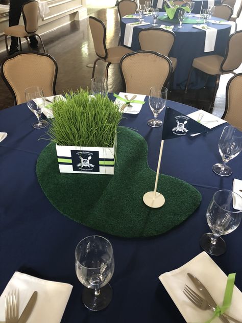 Charity Golf Tournament, wheatgrass Golf Tournament Table Centerpieces, Golf Tournament Centerpiece Ideas, Golf Day Ideas Corporate, Golf Outing Centerpieces, Fundraiser Table Centerpieces, Corporate Golf Event, Golf Tournament Centerpieces, Golf Centerpieces For Tables, Golf Theme Centerpieces