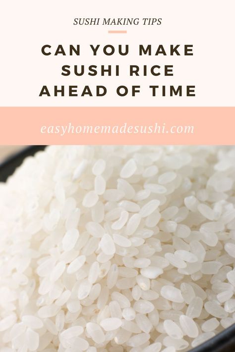 Can you make sushi rice ahead of time to cut back on the time needed to prepare a sushi roll or nigirizushi. Read on to find out Easy Homemade Sushi, Making Sushi Rice, Make Sushi Rice, Making Sushi, Make Sushi, Sushi Making, Sushi At Home, Homemade Sushi, How To Make Sushi