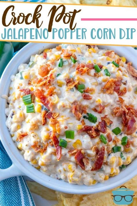 Warm Dips, Corn Jalapeno, Jalapeno Corn Dip, Dip Video, Best Dip Recipes, Corn Dip Recipes, Crock Pot Dips, Crockpot Appetizers, Corn Dip