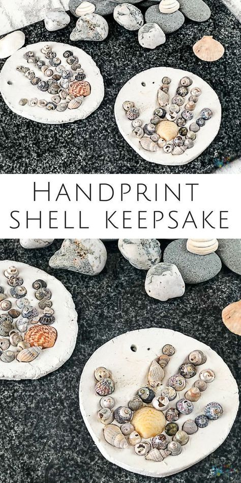 Arty Crafty Kids | Craft | Handprint Shell Keepsake Summer Craft for Kids #summercraft #kidscraft #handprintcraft #craftsforkids #summercraftsforkids #beachcraftsforkids #beachcrafts Beach Crafts For Kids, Craft Handprint, Summer Craft, Album Foto, Summer Crafts For Kids, Handprint Crafts, Crafty Kids, Kids' Crafts, Beach Crafts