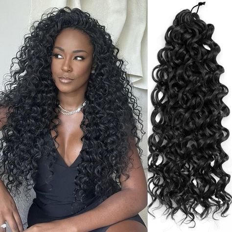 PRICES MAY VARY. Material: high quality kanekalon fiber , GoGo Curl Crochet hair Ombre Beach curl crochet hair Attribute: 18inch(#1B,#1B/27,1B/30#, 1B/BUG#)85g/pack ,There are 2 packs, 170g/lot. Advantage: no smell, tangle free, natural and bright glow,smooth and soft waves,Tangle free,more stable, easy to install,please take care of your hair as carefully as you do your hair, which can prolong your use time. Suggestion: when you are sleeping, wear a hair cap. In order to prevent hair tangle, yo Gogo Curl Crochet Hair, Sleeping Wear, Water Wave Crochet, Vacation Hair, Wave Crochet, Beach Curls, Crochet Princess, Bohemian Crochet, Curly Crochet Hair Styles