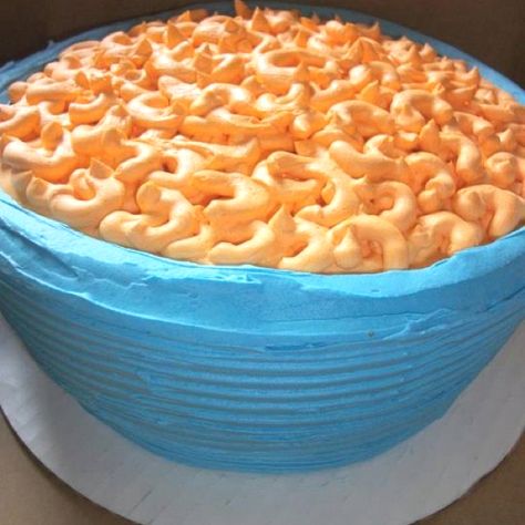 Mac and Cheese birthday cake Mac And Cheese Party Decorations, Cheese Party Decorations, Mac And Cheese Party, Cheese Birthday Cake, List Of Desserts, Creative Sweets, Cheese Party, Cake Making, Macaroni Cheese