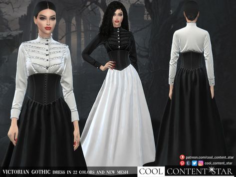 sims2fanbg's Victorian Gothic Dress Victorian Clothing Male, Sims 4 Victorian, Victorian Gothic Dress, Sims 4 Cc Goth, Victorian Winter, Los Sims 4 Mods, Cc Clothing, Sims Gameplay, Vampire Dress