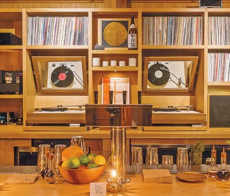 America’s Japanese Bar Boom Is Here. These Are the Coolest Spots Japanese Listening Room, Vinyl Bar Design, Japanese Record Bar, Japanese Record Store, Japanese Dive Bar, Japanese Listening Bar, Japanese Jazz Bar, Japanese Bar Design, Japanese Bookshelf