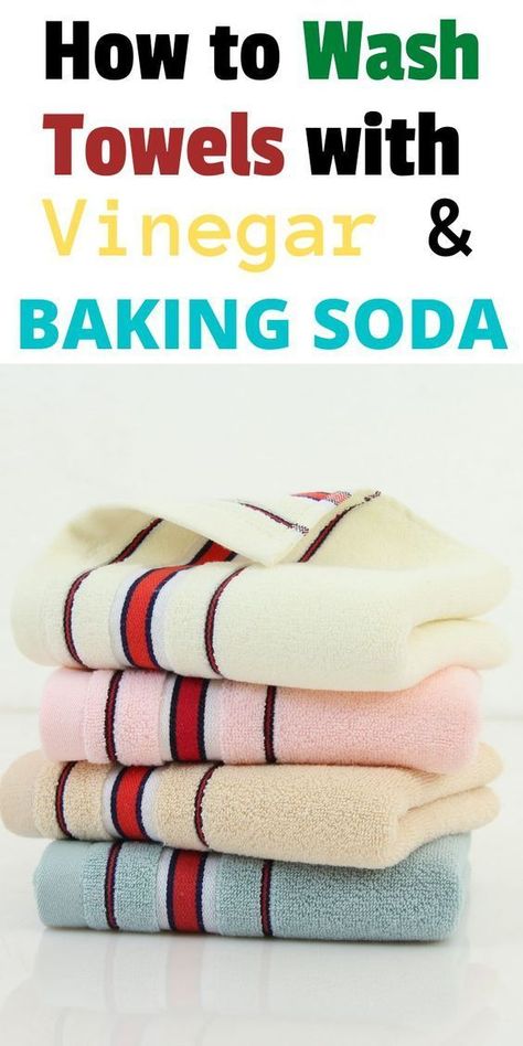 HOW TO WASH TOWELS TO MAKE THEM SOFT Wash Towels With Vinegar, How To Wash Towels, Musty Towels, Vinegar And Baking Soda, Laundry Scent Boosters, Wash Towels, Baking Soda And Vinegar, Washing Towels, Laundry Scents