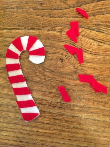 Making a Felt Candy Cane Ornament | ThriftyFun Felt Candy Cane, Candy Cane Template, Felt Candy, Candy Cane Ornaments, Flag Crafts, Frugal Christmas, Candy Cane Ornament, Candy Sticks, Cosy Christmas