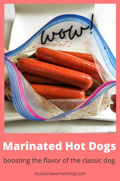 Hot Dogs Cooked In Beer, Hot Dog Seasoning Recipe, Hot Dog Seasoning, Marinated Grilled Hot Dogs, Marinate Hot Dogs, Marinaded Grilled Hot Dogs, Hot Dog Marinade Recipes, Bbq Hot Dogs Grilling, Marinade For Hot Dogs