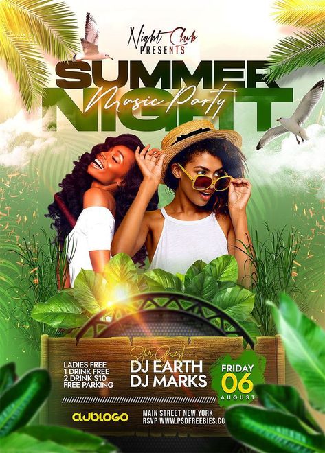 Party Design Poster, Summer Party Flyer, Event Poster Template, Promo Flyer, Free Psd Flyer Templates, Flyer Free, Free Psd Flyer, Concert Flyer, Music Flyer