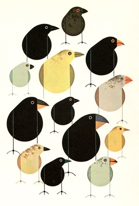 charley harper Charley Harper Illustration, Charley Harper Birds, Charley Harper Art, Konst Designs, Grafika Vintage, Illustration Kunst, 심플한 그림, Charley Harper, Soyut Sanat Tabloları