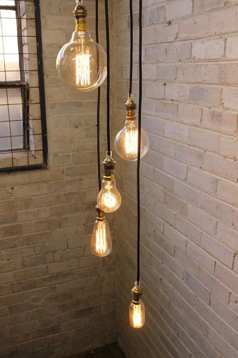 Landing Lights, Staircase Light, Drop Ceiling Lighting, Lampe Art Deco, Edison Light, Vintage Industrial Lighting, Drop Ceiling, Edison Bulbs, Drop Lights