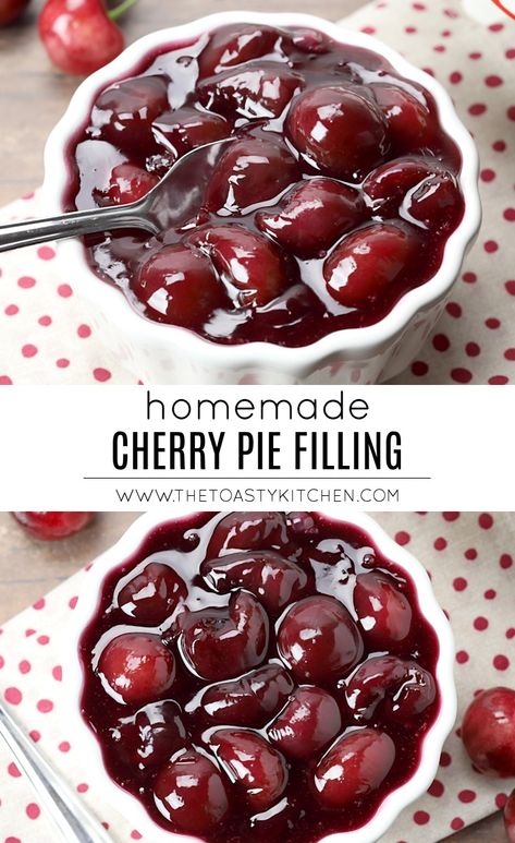 Cherry Pie Filling by The Toasty Kitchen #cherrypie #piefilling #homemade #recipe #thanksgiving #christmas #easypierecipe Cherry Pie Filling Recipe, Homemade Cherry Pie Filling, Cherry Pie Filling Recipes, Homemade Cherry Pie, Homemade Cherry Pies, Cherry Pie Recipe, Pie Filling Recipes, Cherry Desserts, Gateaux Cake