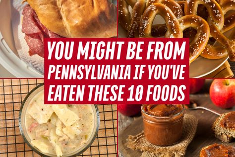 You might be from Pennsylvania if you’ve eaten these 10 foods Pennsylvania Dutch Decor, Rivels Recipe Pennsylvania, Rivels Recipe, Pennsylvania Recipes, Pennsylvania Food, Ham Pot Pie, Bologna Sandwich, Pumpkin Whoopie Pies, Pretzel Rolls