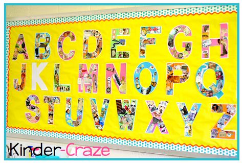 Wall Bulletin Board, Alphabet Display, Summer Bulletin Boards, Alphabet Board, Classroom Helpers, Preschool Bulletin Boards, 4th Grade Classroom, Alphabet Wall, Teaching Letters