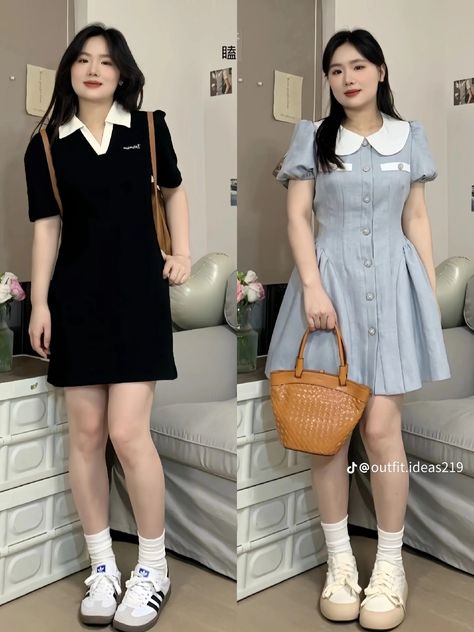 Plus Size Korean Outfits, Pastel Outfits Aesthetic, Style Improvement, Chubby Outfit Ideas, Dragon Hair, Chubby Style, Gossip Girl Outfits, Chubby Fashion, Look Plus Size