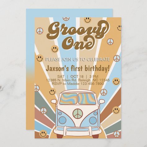 Woodstock First Birthday, One Groovy Dude Birthday Decor, Two Groovy Boy Birthday, Two Groovy Birthday Party Boy, One Groovy Dude Birthday, One Birthday Boy Theme, One Groovy Dude, First Birthday Themes Boy, Boy First Birthday Theme