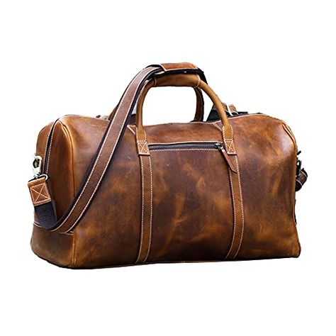 KomalC Leather Duffel Bags for Men and Women Full Grain Leather Travel Overnight Weekend Leather Bags Sports Gym Duffel for Men (20 Inch) Leather Holdall, Leather Duffel Bag, Holdall Bag, Cabin Bag, Leather Weekender Bag, Leather Duffel, Leather Weekender, Small Stuff, Leather Duffle Bag