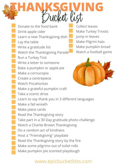 Thanksgiving Bucket List For Families, Holiday Season Bucket List, Thanksgiving Month Ideas, Thanksgiving Ideas For Family, All Things Thanksgiving, Thanksgiving Weekend Activities, Fun Thanksgiving Activities For Adults, Fun Things To Do For Thanksgiving, Thanksgiving Bucket List For Kids