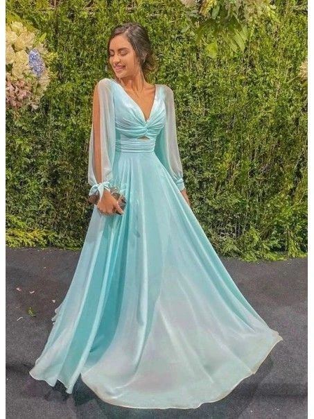 7bb060764a818184ebb1cc0d43d382aadesc38393290ri Simple Evening Dress, Chiffon Long Dress, Prom Dress Evening, Long Sleeve Prom, Long Sleeve Evening Dresses, فستان سهرة, Dress Chiffon, Prom Dresses With Sleeves, Professional Dresses